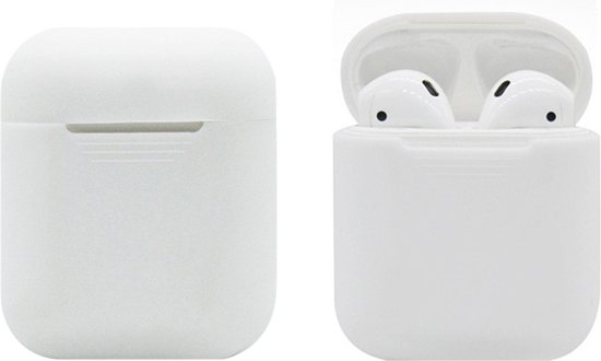 Hoes voor Apple AirPods 1 - AirPods 2 Siliconen - Soft Case Cover Wit