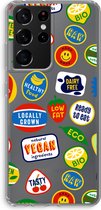 Case Company® - Samsung Galaxy S21 Ultra hoesje - Fruitsticker - Soft Cover Telefoonhoesje - Bescherming aan alle Kanten en Schermrand