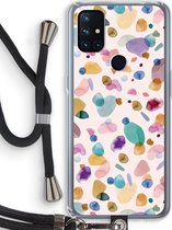 Case Company® - OnePlus Nord N10 5G hoesje met Koord - Terrazzo Memphis - Telefoonhoesje met Zwart Koord - Bescherming aan alle Kanten en Over de Schermrand