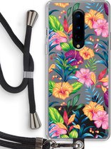 Case Company® - OnePlus 8 hoesje met Koord - Tropisch 2 - Telefoonhoesje met Zwart Koord - Bescherming aan alle Kanten en Over de Schermrand