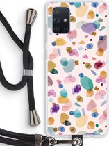 Case Company® - Samsung Galaxy A71 hoesje met Koord - Terrazzo Memphis - Telefoonhoesje met Zwart Koord - Bescherming aan alle Kanten en Over de Schermrand