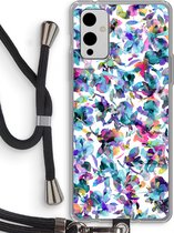 Case Company® - OnePlus 9 hoesje met Koord - Hibiscus Flowers - Telefoonhoesje met Zwart Koord - Bescherming aan alle Kanten en Over de Schermrand