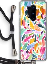 Case Company® - OnePlus 8 Pro hoesje met Koord - Watercolor Brushstrokes - Telefoonhoesje met Zwart Koord - Bescherming aan alle Kanten en Over de Schermrand
