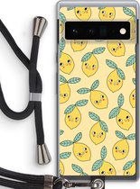 Case Company® - Google Pixel 6 Pro hoesje met Koord - Citroenen - Telefoonhoesje met Zwart Koord - Bescherming aan alle Kanten en Over de Schermrand