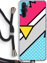 Case Company® - Oppo A91 hoesje met Koord - Pop Art #3 - Telefoonhoesje met Zwart Koord - Bescherming aan alle Kanten en Over de Schermrand