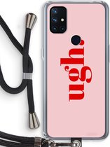 Case Company® - OnePlus Nord N10 5G hoesje met Koord - Ugh - Telefoonhoesje met Zwart Koord - Bescherming aan alle Kanten en Over de Schermrand