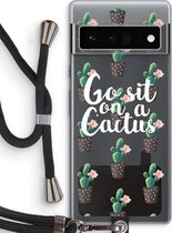 Case Company® - Google Pixel 6 Pro hoesje met Koord - Cactus quote - Telefoonhoesje met Zwart Koord - Bescherming aan alle Kanten en Over de Schermrand