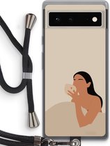 Case Company® - Google Pixel 6 hoesje met Koord - Fresh coffee - Telefoonhoesje met Zwart Koord - Bescherming aan alle Kanten en Over de Schermrand