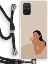 Case Company® - Samsung Galaxy A71 hoesje met Koord - Fresh coffee - Telefoonhoesje met Zwart Koord - Bescherming aan alle Kanten en Over de Schermrand