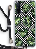 Case Company® - OnePlus Nord CE 5G hoesje met Koord - Geometrische jungle - Telefoonhoesje met Zwart Koord - Bescherming aan alle Kanten en Over de Schermrand