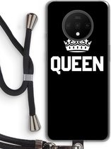 Case Company® - OnePlus 7T hoesje met Koord - Queen zwart - Telefoonhoesje met Zwart Koord - Bescherming aan alle Kanten en Over de Schermrand