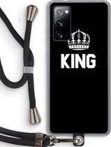 Case Company® - Samsung Galaxy S20 FE / S20 FE 5G hoesje met Koord - King zwart - Telefoonhoesje met Zwart Koord - Bescherming aan alle Kanten en Over de Schermrand