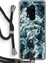 Case Company® - OnePlus 8 Pro hoesje met Koord - Zee golf - Telefoonhoesje met Zwart Koord - Bescherming aan alle Kanten en Over de Schermrand