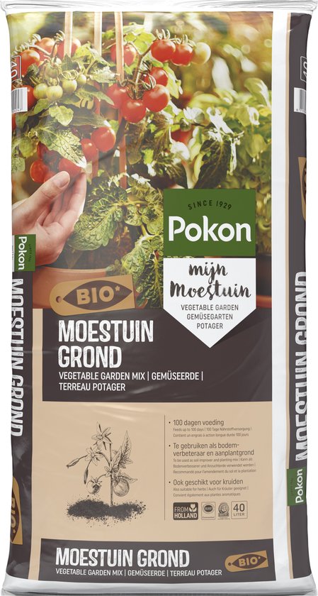 Pokon Bio Moestuingrond - 40l - Potgrond voor Moestuinen - 100 dagen voeding