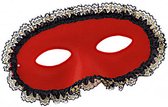 verkleedmasker Domino dames rood/goud one-size