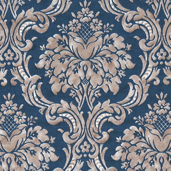 BAROK ORNAMENTEN BEHANG - Beige Blauw Creme Metallic - AS Creation Paradise Garden
