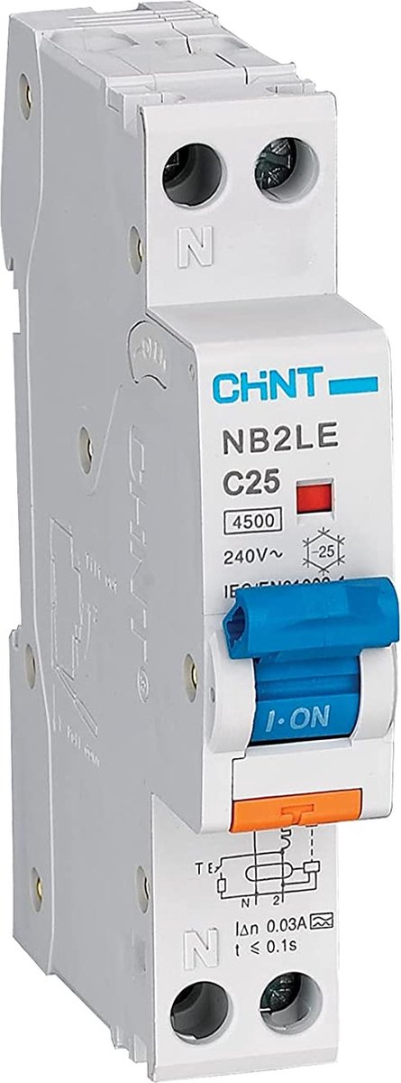Chint NB2LE Aardlekautomaat B karakteristiek (25A)
