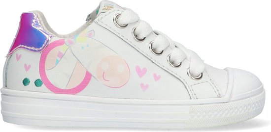 BunniesJR 222230-598 Meisjes Lage Sneakers - Wit/Print - Leer - Veters