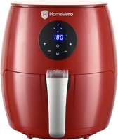 Homevero Airfryer - Rood -  200°C - Heteluchtfriteuse - inhoud 2.5 liter - Duurzaam en vetvrij frituren – digitaal display