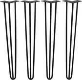 Barnwoodweb Retro Hairpin Metalen Tafelpoten - Zwart - 71cm - Set van 4