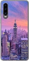 Geschikt voor Huawei P30 hoesje - New York - Kleuren - Skyline - Siliconen Telefoonhoesje