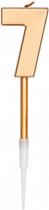 verjaardagskaars metallic 7 jaar 14 cm wax brons