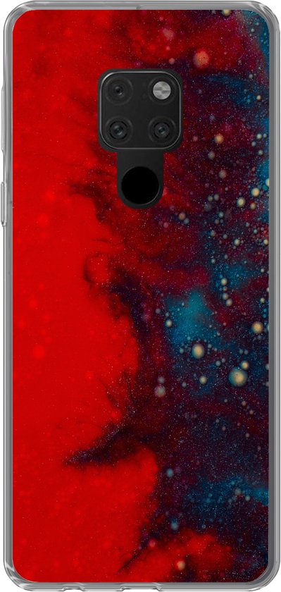 Coque Huawei P40 Lite - Encre - abstrait - Rouge - Blauw - Coque de téléphone en Siliconen