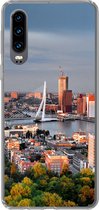 Geschikt voor Huawei P30 hoesje - Rotterdam - Skyline - Boom - Siliconen Telefoonhoesje