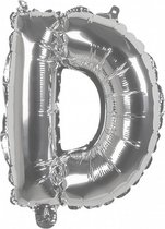 ballon letter D zilver 36 cm