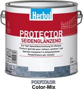 Herbol Protector - Synthetische zijdeglans metaalverf - 2 in 1 ( grondlaag en eindlaag) - RAL 1016 Zwavelgeel - 2,50 L