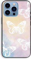 Case Company® - iPhone 13 Pro Max hoesje - White butterfly - Biologisch Afbreekbaar Telefoonhoesje - Bescherming alle Kanten en Schermrand