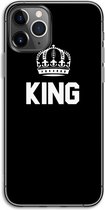 Case Company® - iPhone 11 Pro hoesje - King zwart - Soft Cover Telefoonhoesje - Bescherming aan alle Kanten en Schermrand