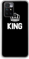 Case Company® - Xiaomi Redmi 10 hoesje - King zwart - Soft Cover Telefoonhoesje - Bescherming aan alle Kanten en Schermrand