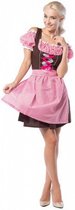 dirndl Anne-Ruth dames polyester roze/bruin mt XL