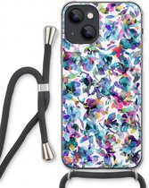 Case Company® - iPhone 13 hoesje met Koord - Hibiscus Flowers - Telefoonhoesje met Zwart Koord - Extra Bescherming aan alle Kanten en Over de Schermrand
