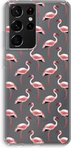 Case Company® - Samsung Galaxy S21 Ultra hoesje - Flamingo - Soft Cover Telefoonhoesje - Bescherming aan alle Kanten en Schermrand