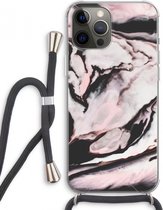 Case Company® - iPhone 12 Pro Max hoesje met Koord - Roze stroom - Telefoonhoesje met Zwart Koord - Extra Bescherming aan alle Kanten en Over de Schermrand