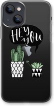 Case Company® - iPhone 13 mini hoesje - Hey you cactus - Soft Cover Telefoonhoesje - Bescherming aan alle Kanten en Schermrand