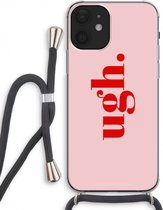 Case Company® - iPhone 12 hoesje met Koord - Ugh - Telefoonhoesje met Zwart Koord - Extra Bescherming aan alle Kanten en Over de Schermrand