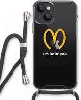 Case Company® - iPhone 13 mini hoesje met Koord - I'm lovin' you - Telefoonhoesje met Zwart Koord - Extra Bescherming aan alle Kanten en Over de Schermrand