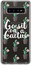 Case Company® - Samsung Galaxy S10 4G hoesje - Cactus quote - Soft Cover Telefoonhoesje - Bescherming aan alle Kanten en Schermrand
