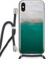 Case Company® - iPhone XS hoesje met Koord - Stranded - Telefoonhoesje met Zwart Koord - Extra Bescherming aan alle Kanten en Over de Schermrand