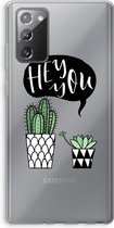 Case Company® - Samsung Galaxy Note 20 / Note 20 5G hoesje - Hey you cactus - Soft Cover Telefoonhoesje - Bescherming aan alle Kanten en Schermrand