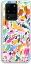 Case Company® - Samsung Galaxy S20 Ultra hoesje - Watercolor Brushstrokes - Soft Cover Telefoonhoesje - Bescherming aan alle Kanten en Schermrand