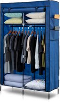 Kledingkast - XL kledingkast - 108 cm x 45 cm x 170 cm - NIEUWE UITGAVEN - Stoffen kledingkast - 65KG draaggewicht - Verstevigd model - Textiel kledingkast - Wardrobe - Opbergkast - BLUE EDIT