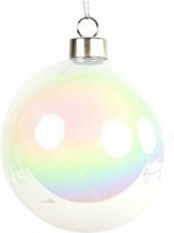 kerstbal Franci 15 cm glas wit