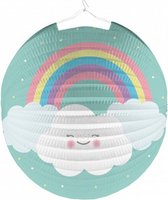 lampion Rainbow & Cloud 25 cm papier pastelgroen