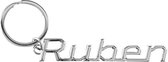 sleutelhanger Ruben 11,5 x 7,5 cm aluminium