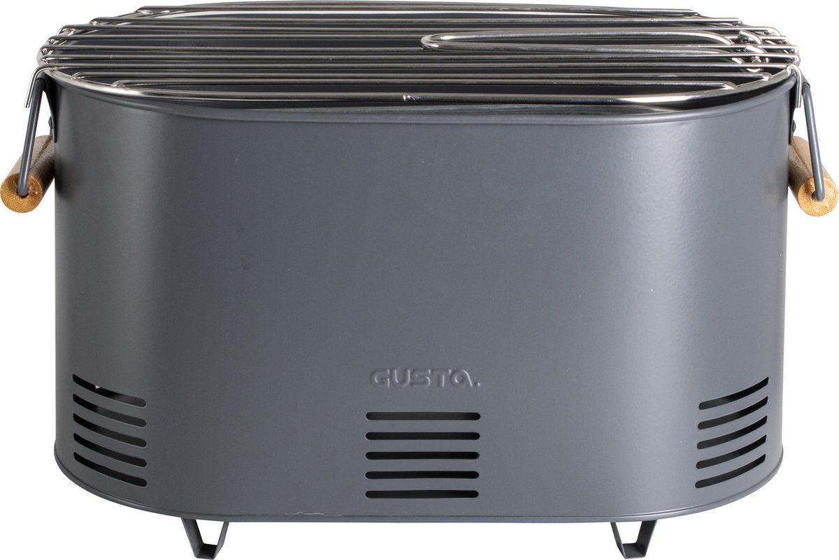 Gusta - Barbecue - Houtskool - Grijs - Ovaal - 37,5x20x23cm