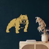 Wanddecoratie |Amerikaanse Bully Dog / American Bully Dog| Metal - Wall Art | Muurdecoratie | Woonkamer |Gouden| 90x78cm